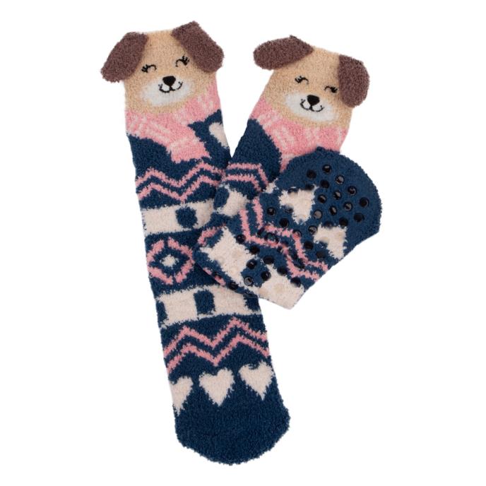 totes toasties Ladies Novelty Super Soft Slipper Socks Dog Extra Image 2